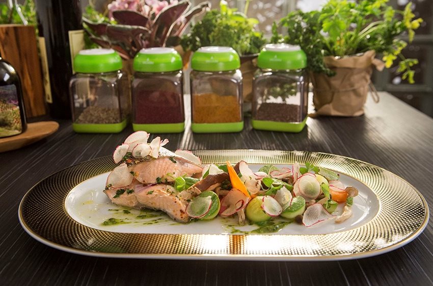 Trout with vegetables