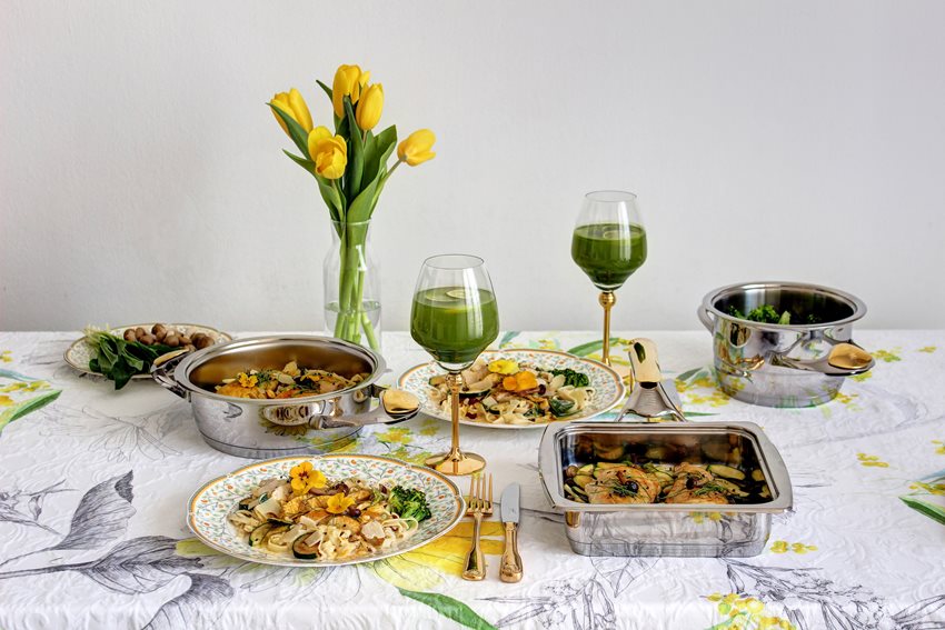 Kreminė vištiena ir makaronai su kuminu