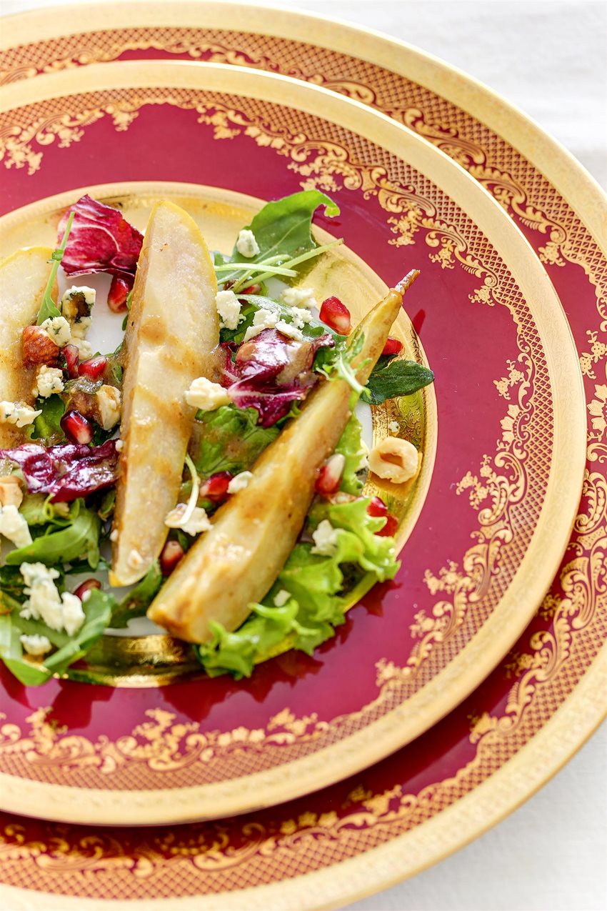 Caramelized Pear Salad with Hazelnut Vinaigrette