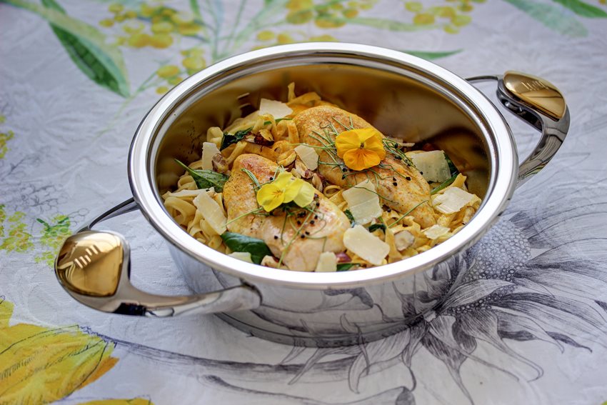 Creamy chicken and cumin pasta